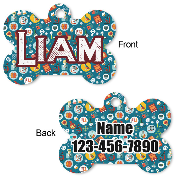 Rocket Science Bone Shaped Dog Tag - Front & Back