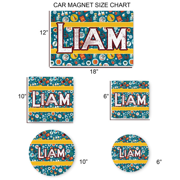 Rocket Science Car Magnets - SIZE CHART