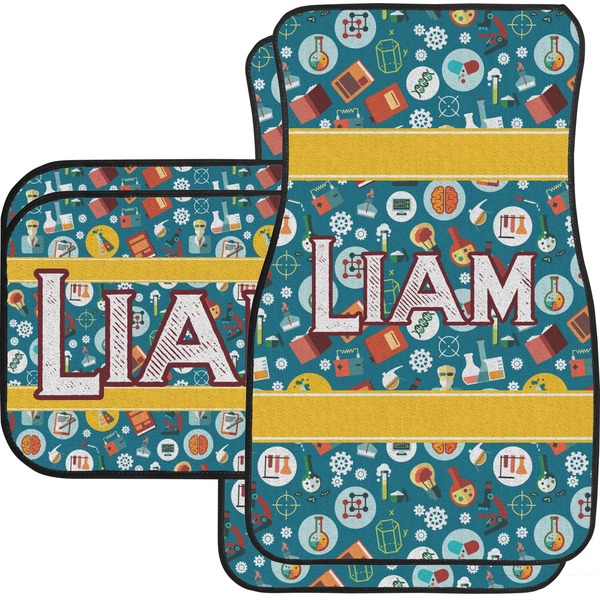 Custom Rocket Science Car Floor Mats Set - 2 Front & 2 Back (Personalized)