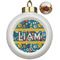 Rocket Science Ceramic Ball Ornaments - Poinsettia Garland (Personalized)