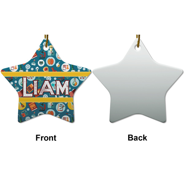 Rocket Science Ceramic Flat Ornament - Star Front & Back (APPROVAL)