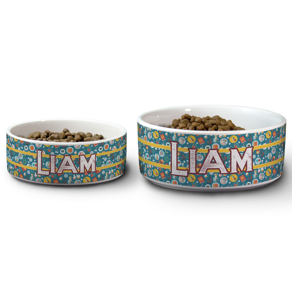 Rocket Science Ceramic Dog Bowls - Size Comparison