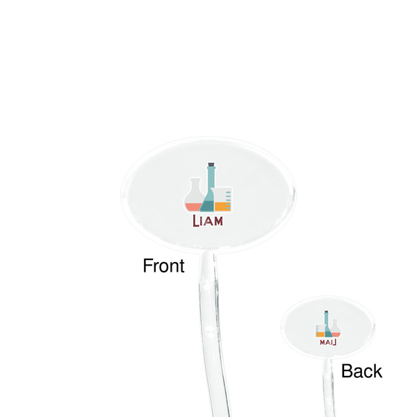 Rocket Science Clear Plastic 7" Stir Stick - Oval - Front & Back