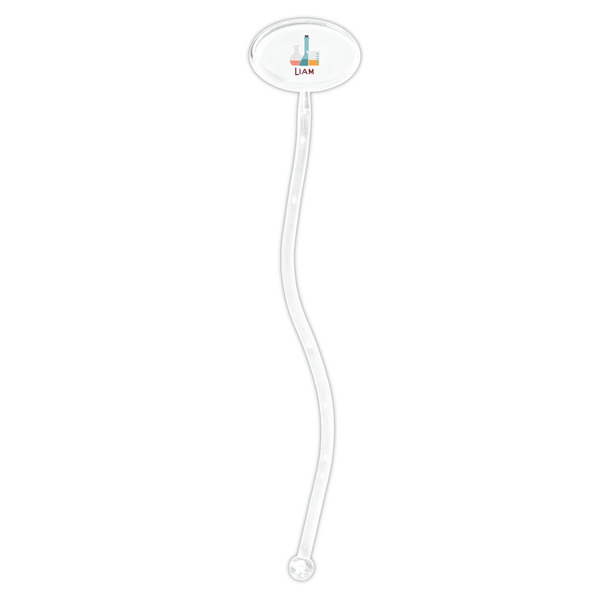 Rocket Science Clear Plastic 7" Stir Stick - Oval - Single Stick