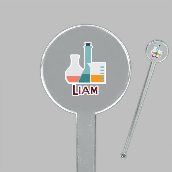 Rocket Science Clear Plastic 7" Stir Stick - Round - Closeup