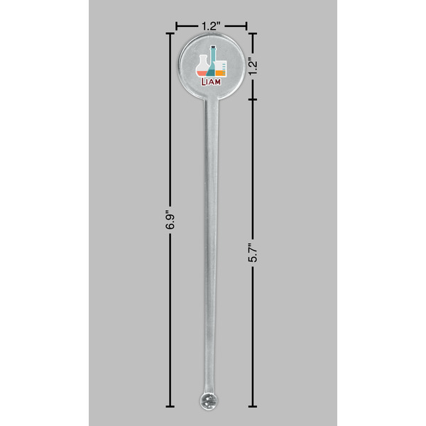 Rocket Science Clear Plastic 7" Stir Stick - Round - Dimensions