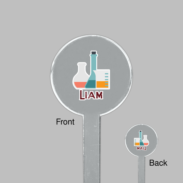 Rocket Science Clear Plastic 7" Stir Stick - Round - Front & Back