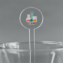 Rocket Science 7" Round Plastic Stir Sticks - Clear (Personalized)
