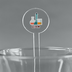 Rocket Science 5.5" Round Plastic Stir Sticks - Clear (Personalized)