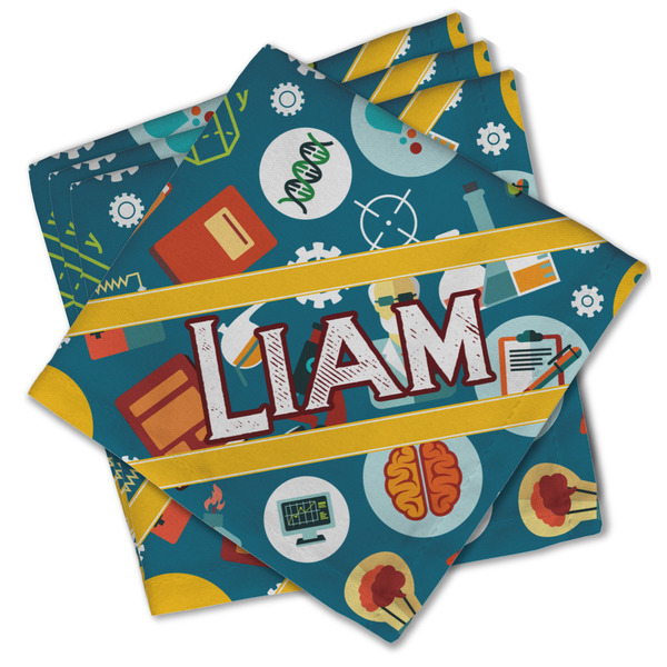 Custom Rocket Science Cloth Cocktail Napkins - Set of 4 w/ Name or Text