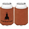 Rocket Science Cognac Leatherette Can Sleeve - Single Sided Front and Back
