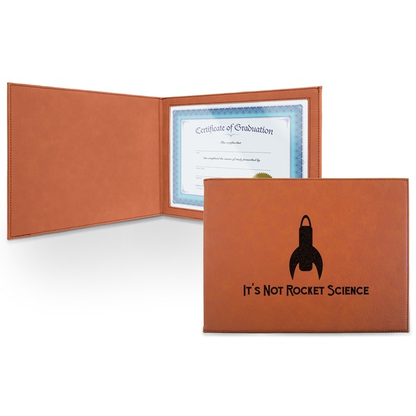 Custom Rocket Science Leatherette Certificate Holder - Front (Personalized)