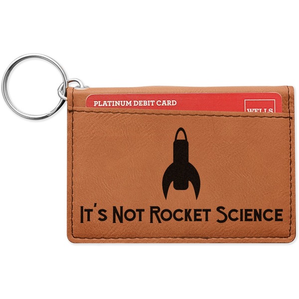 Custom Rocket Science Leatherette Keychain ID Holder - Single Sided (Personalized)