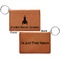 Rocket Science Cognac Leatherette Keychain ID Holders - Front and Back Apvl