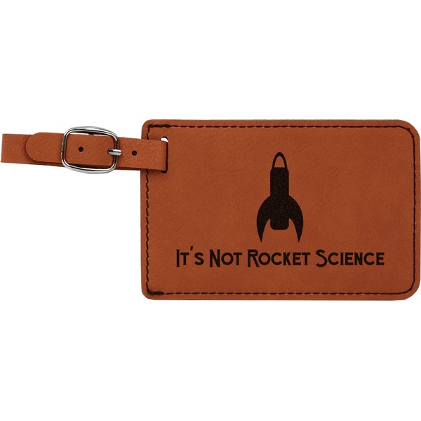 Custom Rocket Science Leatherette Luggage Tag (Personalized)