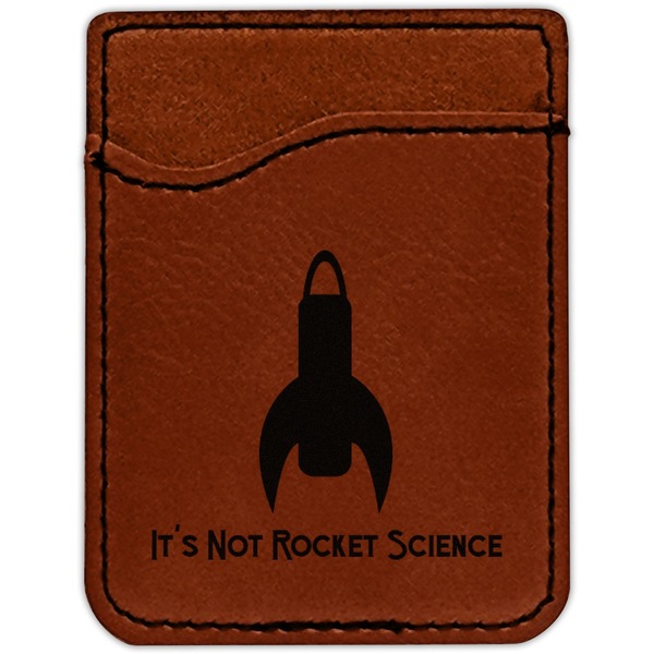 Rocket Science Cognac Leatherette Phone Wallet close up