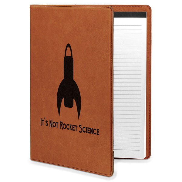 Custom Rocket Science Leatherette Portfolio with Notepad - Large - Single Sided (Personalized)