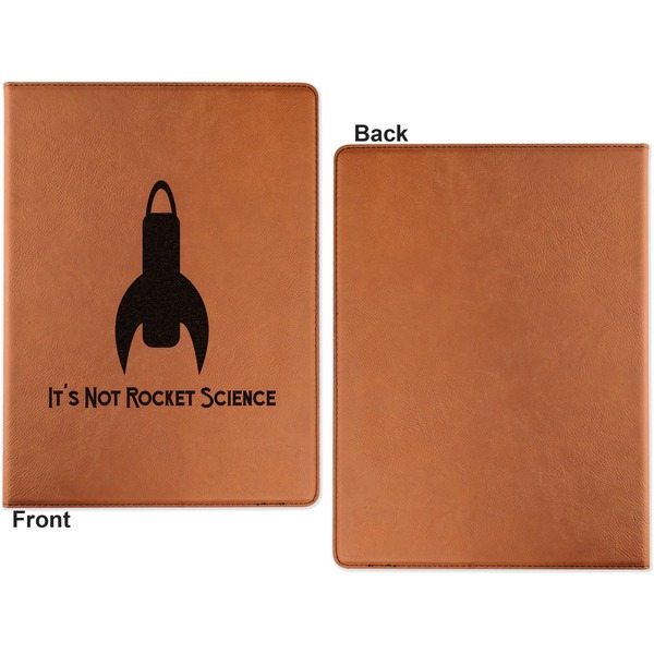 Rocket Science Cognac Leatherette Portfolios with Notepad - Large - Single Sided - Apvl