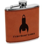 Rocket Science Leatherette Wrapped Stainless Steel Flask (Personalized)