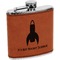 Rocket Science Cognac Leatherette Wrapped Stainless Steel Flask