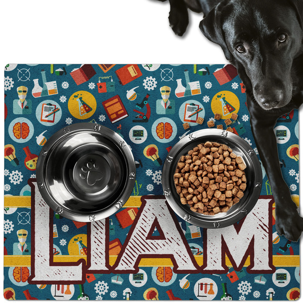 Custom Rocket Science Dog Food Mat - Large w/ Name or Text