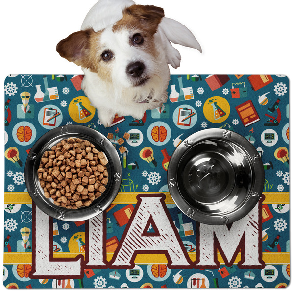 Custom Rocket Science Dog Food Mat - Medium w/ Name or Text