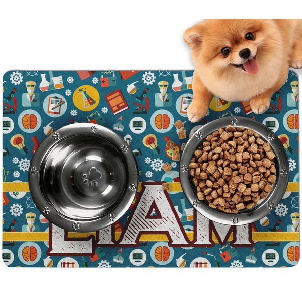 Custom Rocket Science Dog Food Mat - Small w/ Name or Text