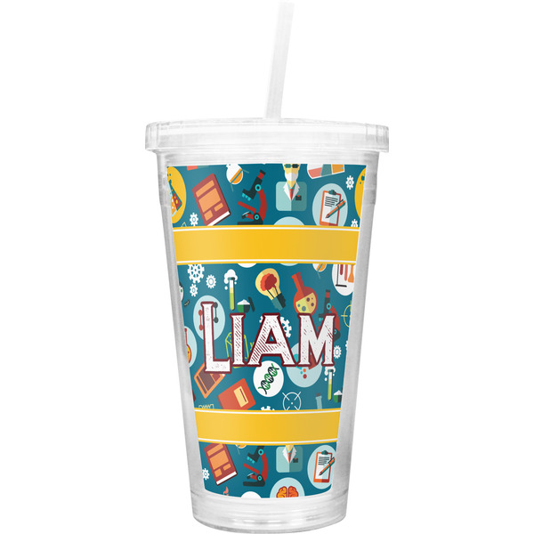 Custom Rocket Science Double Wall Tumbler with Straw (Personalized)