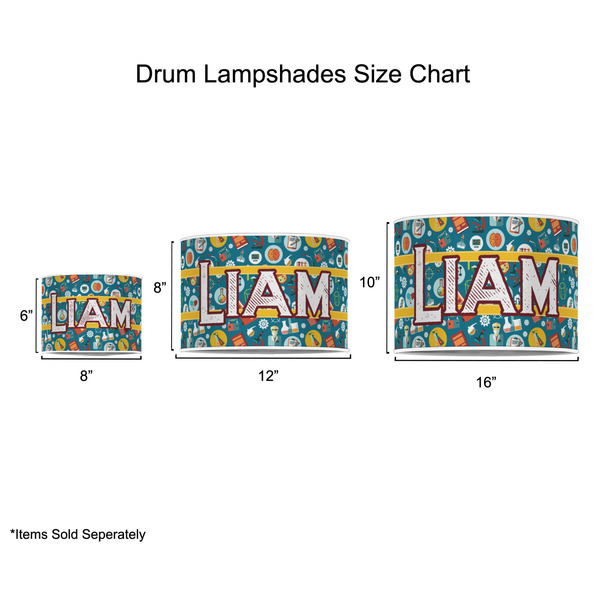 Rocket Science Drum Lampshades - Sizing Chart