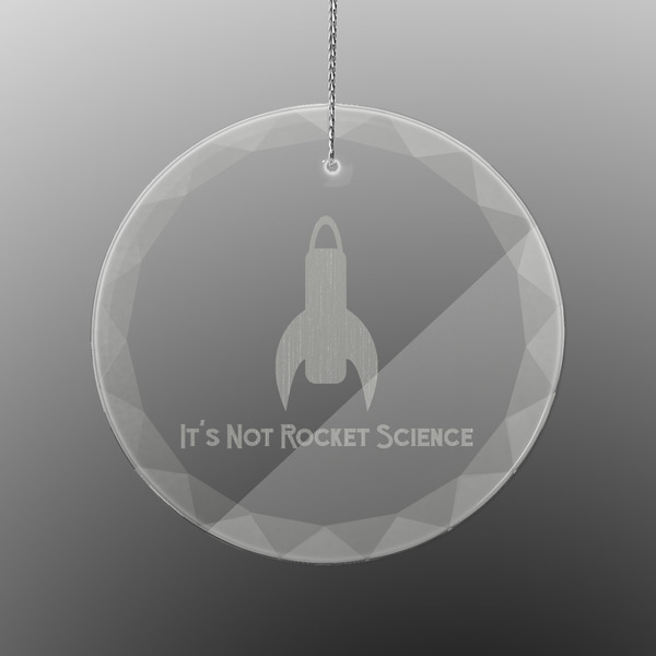 Custom Rocket Science Engraved Glass Ornament - Round (Personalized)