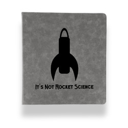 Rocket Science Leather Binder - 1" - Grey (Personalized)