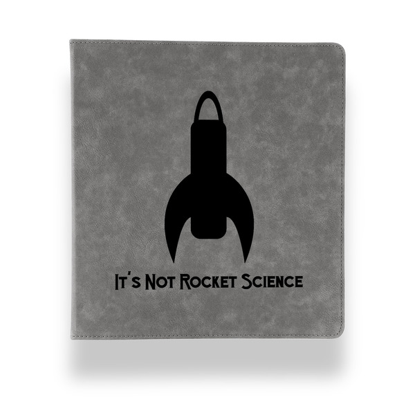 Custom Rocket Science Leather Binder - 1" - Grey (Personalized)