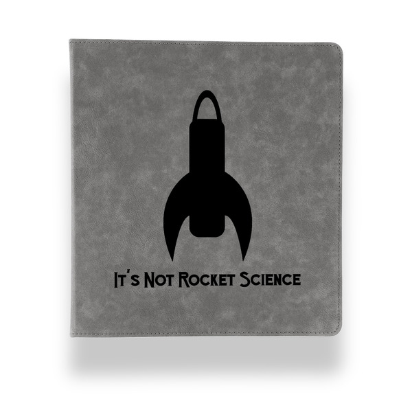 Rocket Science Leather Binder - 1" - Grey - Front View