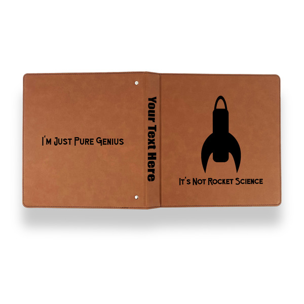 Rocket Science Leather Binder - 1" - Rawhide - Back Spine Front View