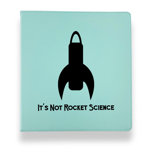 Rocket Science Leather Binders - 1" - Teal - Front View