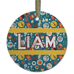 Rocket Science Flat Glass Ornament - Round w/ Name or Text