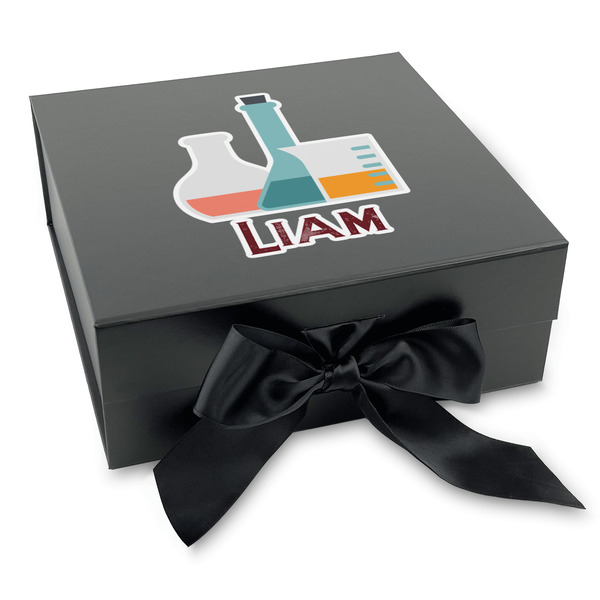 Custom Rocket Science Gift Box with Magnetic Lid - Black (Personalized)