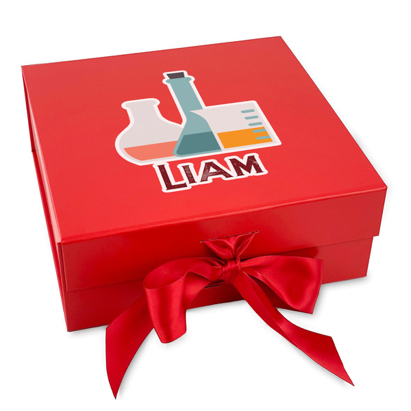 Custom Rocket Science Gift Box with Magnetic Lid - Red (Personalized)
