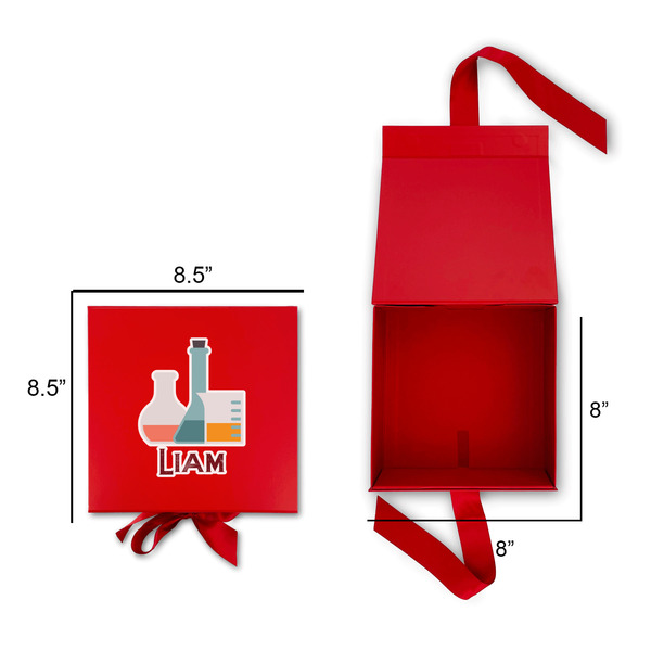 Rocket Science Gift Boxes with Magnetic Lid - Red - Open & Closed