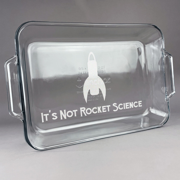 Custom Rocket Science Glass Baking Dish with Truefit Lid - 13in x 9in (Personalized)