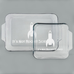 Rocket Science Set of Glass Baking & Cake Dish - 13in x 9in & 8in x 8in (Personalized)