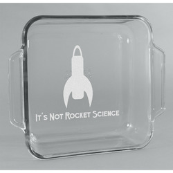 Rocket Science Glass Cake Dish - 8in x 8in (Personalized)
