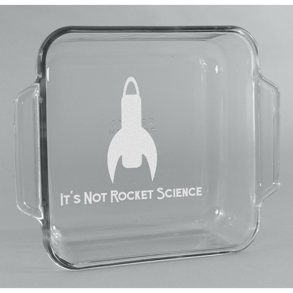 Custom Rocket Science Glass Cake Dish - 8in x 8in (Personalized)