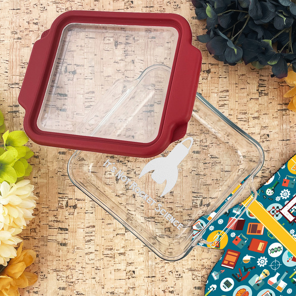 Rocket Science Glass Cake Dish - LIFESTYLE (8x8)