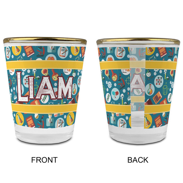 Rocket Science Glass Shot Glass - with gold rim - APPROVAL