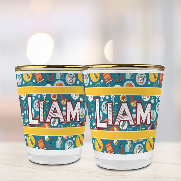 Rocket Science Glass Shot Glass - with gold rim - LIFESTYLE