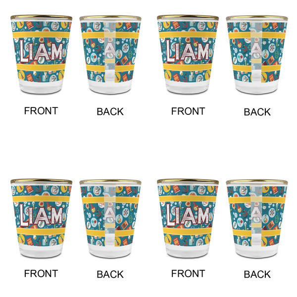 Rocket Science Glass Shot Glass - with gold rim - Set of 4 - APPROVAL