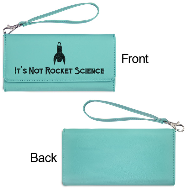 Rocket Science Ladies Wallets - Faux Leather - Teal - Front & Back View