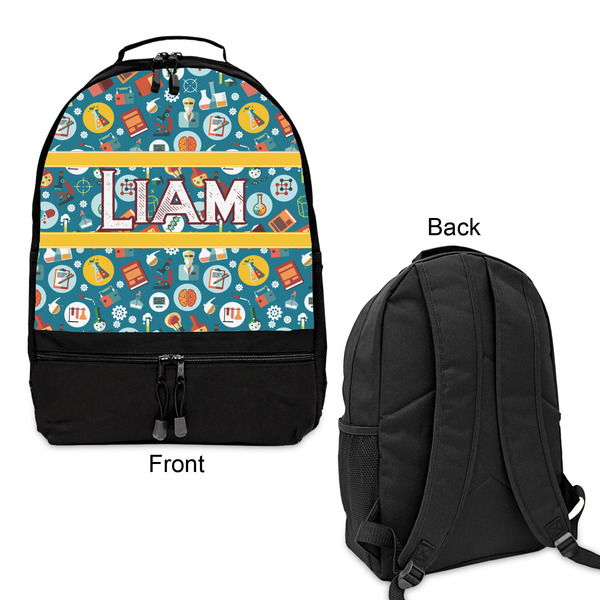 Rocket Science Large Backpack - Black - Front & Back View
