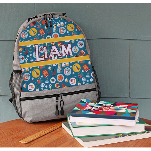 Rocket Science Large Backpack - Gray - On Desk